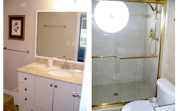 Left: Vanity / Right: Gold TIled Inlay